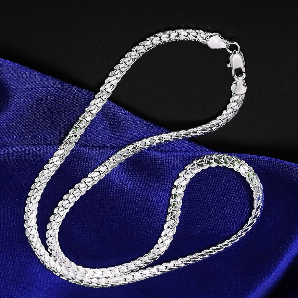 Lenoxette Shimmer 925 Sterling Silver Herringbone Chain Necklace Gift Packaged - Picture 9 of 9